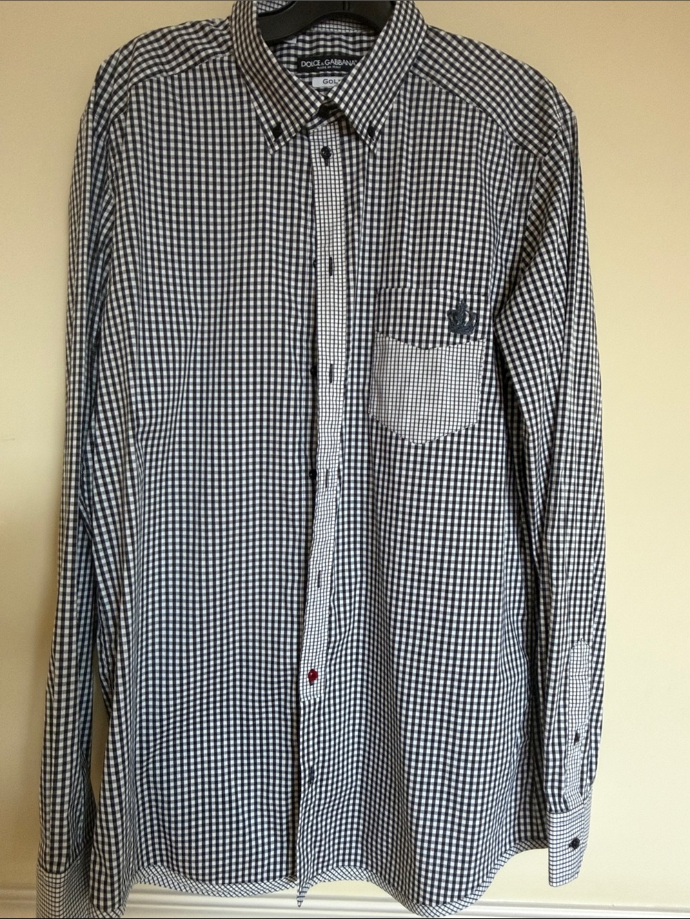Dolce & Gabbana Black and White Gingham Button-Down Shirt